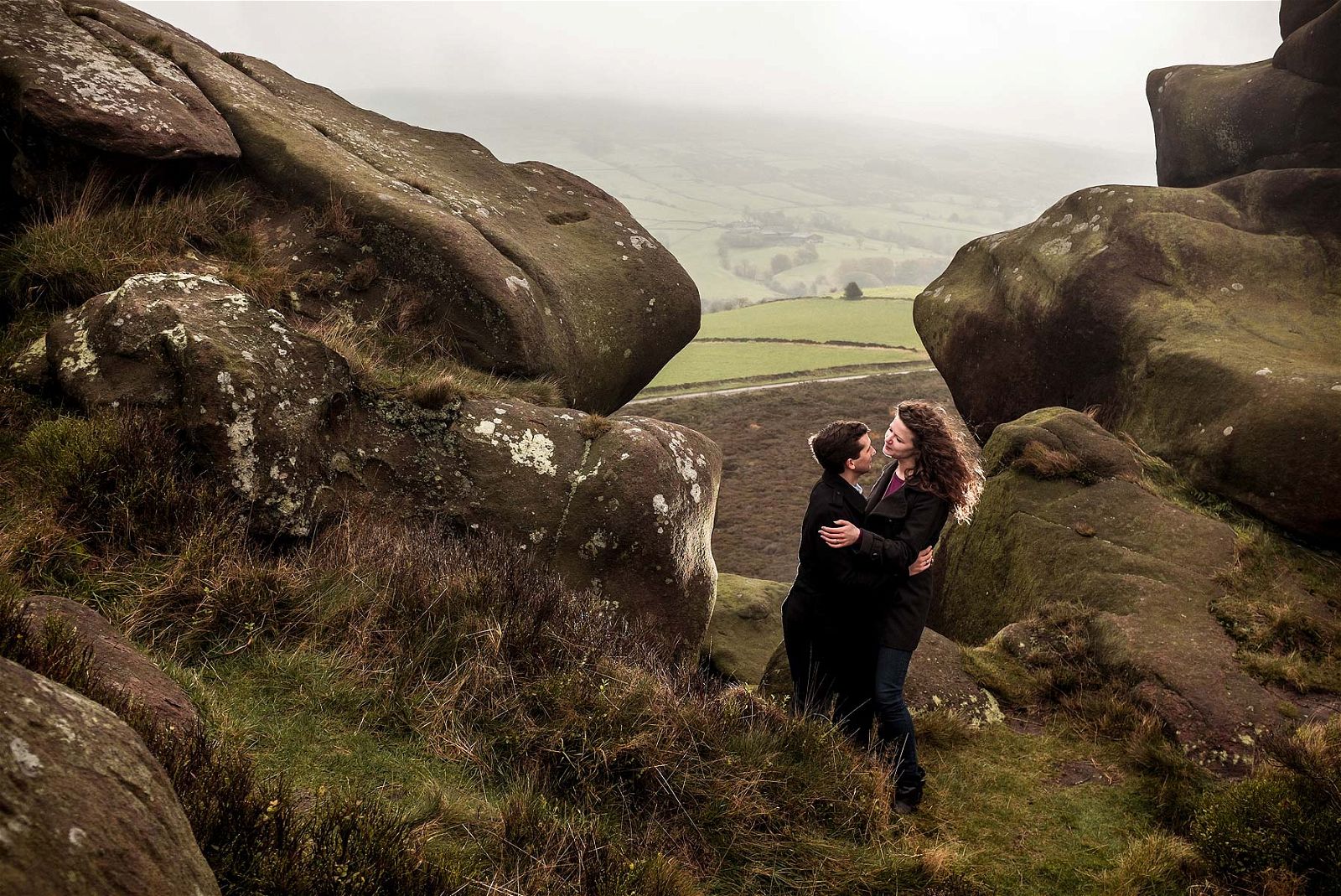 Stunning setting for this engagement session with a beautiful young couple at Heathylee in Derbyshire by Reportage Wedding Photographer Stuart James