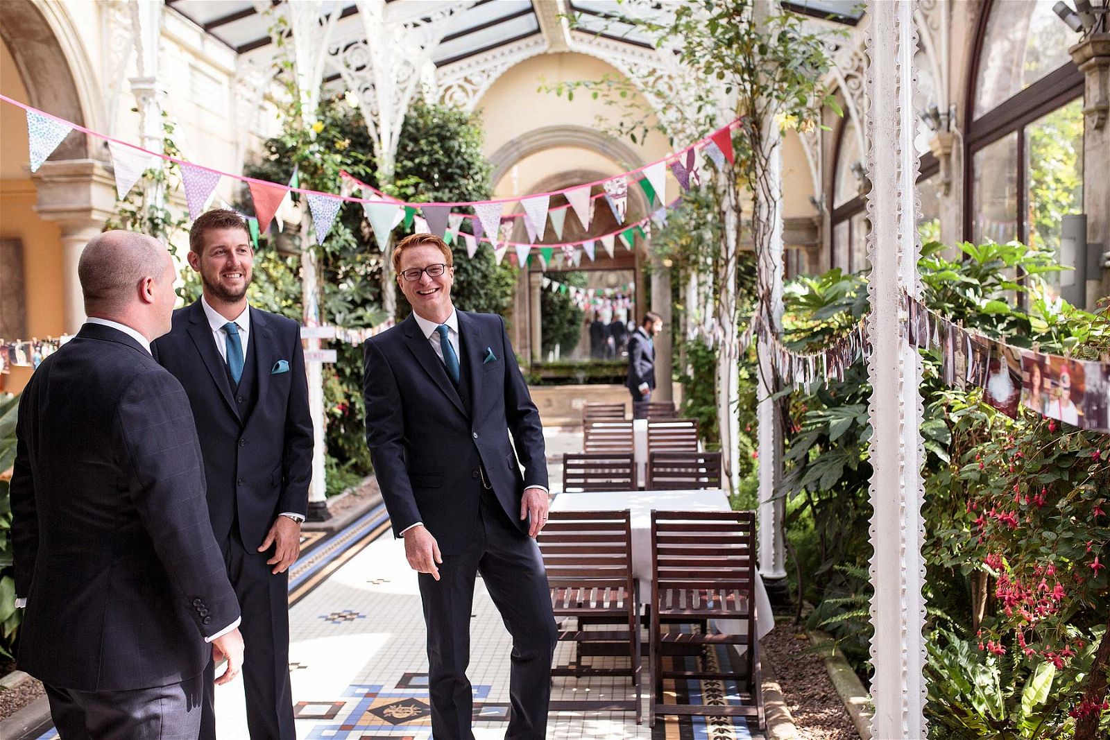 Reportage photographs capture the mood of the groomsmen upon arrival at Sandon Hall in Stafford by Stafford Documentary Wedding Photographer Stuart James