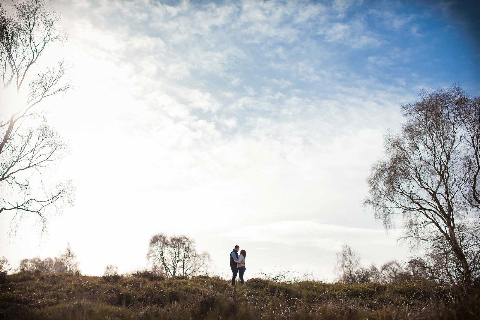 Relaxed fun portrait session on the top of Cannock Chase in Staffordshire by Reportage Wedding Photographer Stuart James