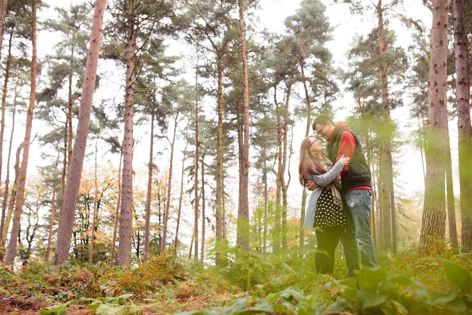 Stunning light and beautiful location proved to be the perfect setting for this couples engagement portrait session at Birches Valley in Cannock by Cannock Reportage Wedding Photographer Stuart James