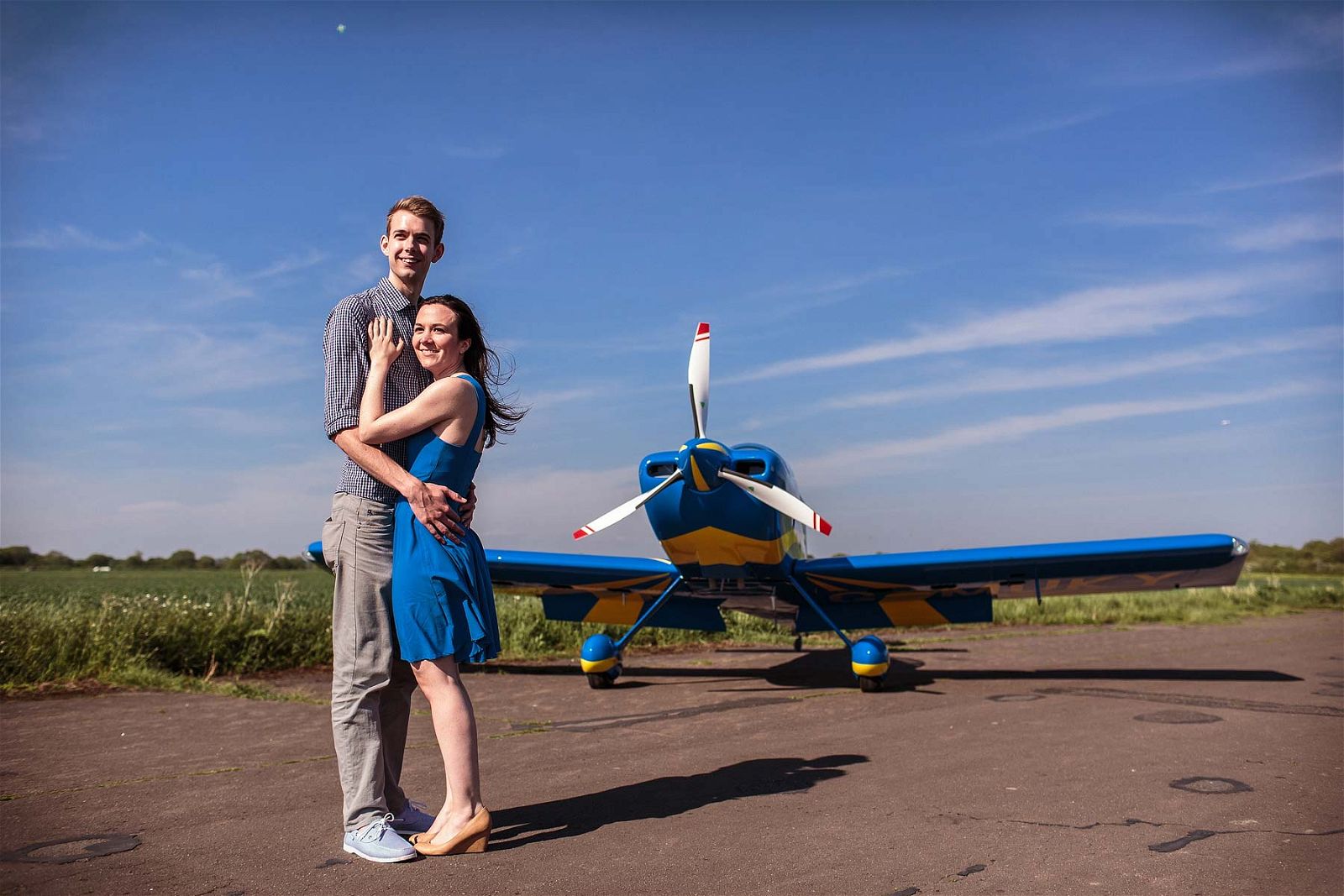 A relaxed afternoon with a beautiful couple at Sleap Airfield in Shrewsbury by Shrewsbury Reportage Wedding Photographer Stuart James