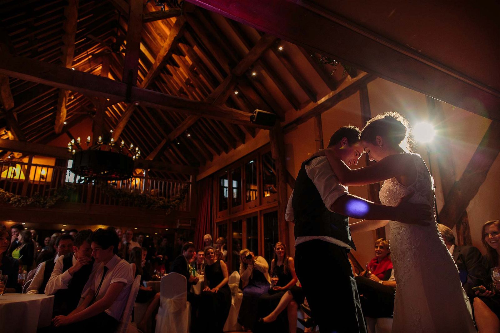 Creative photos of the first dances at Hundred House Hotel in Norton by Shropshire Documentary Wedding Photographer Stuart James