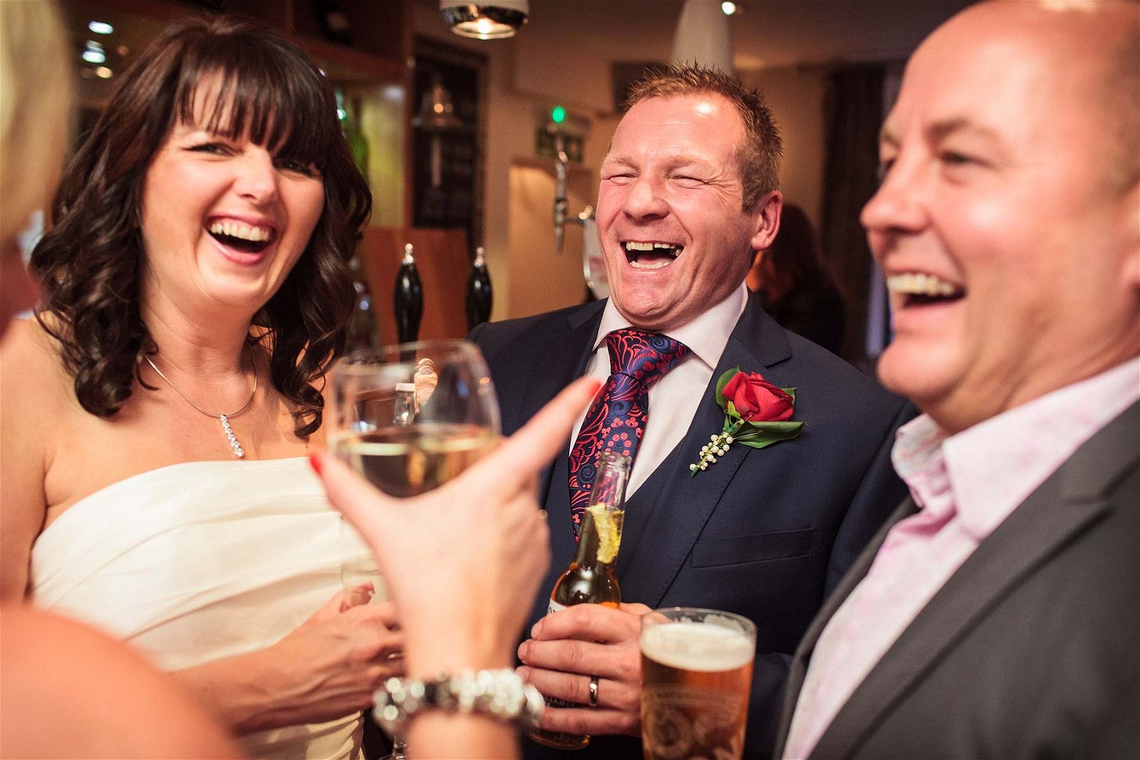 Fun natural wedding photographs at The Lion Hotel in Brewood by Documentary Wedding Photographer Stuart James