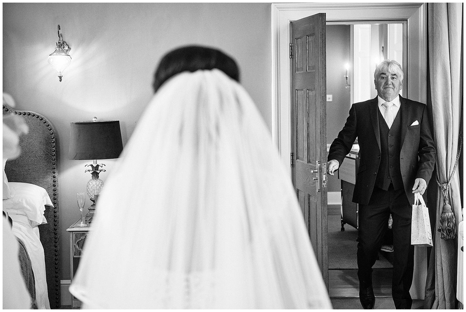 Truly beautiful moments to capture as the Father of the Bride sees his beautiful daughter ready for her wedding at Hawkstone Hall in Shrewsbury by Documentary Wedding Photographer Stuart James