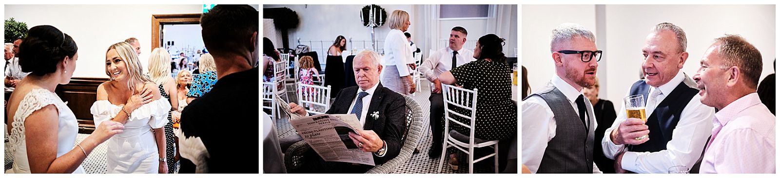 Creative candid photographs as the guests arrive to enjoy and join a wonderful evening reception at Hawkstone Hall in Shrewsbury by Documentary Wedding Photographer Stuart James